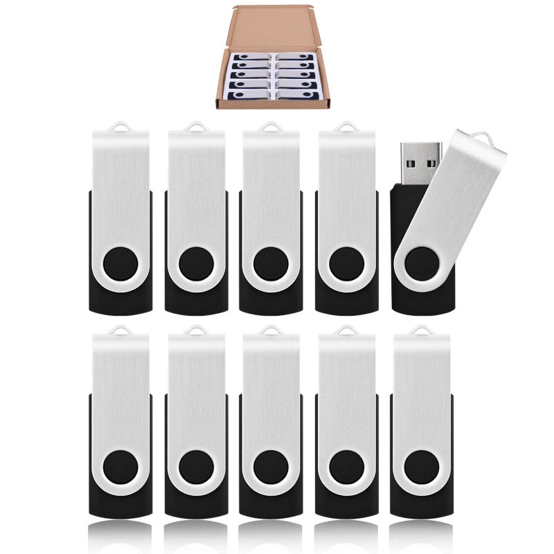 Kootion 16GB USB Flash Drive KOOTION 20 Pack USB Drive Thumb Drive Bulk USB Stick Swivel for Data Storage, Black - Image 4